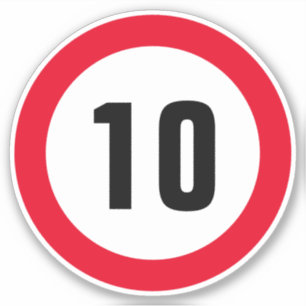 Adesivo Etiquetas-limite de velocidade Máximo 10 mph