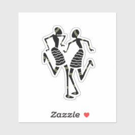 Adesivo Étnica, Arte Africana, dança incrível no carnaval