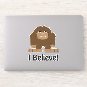 Adesivo Eu Acredito Em Cartoon Sasquatch Bigfoot