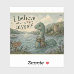 Adesivo Eu acredito em mim mesmo Monstro do Lago Ness capr