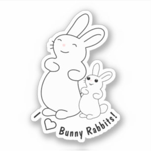 Adesivo Eu Adoro Coelhos Coelhinhos