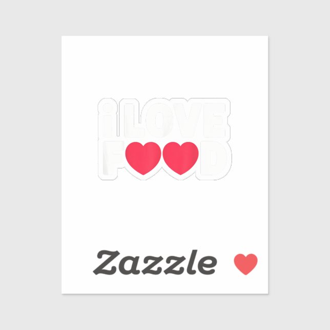 Adesivo Eu adoro Comida Engraçado Presente de Foodie para  (Folha)