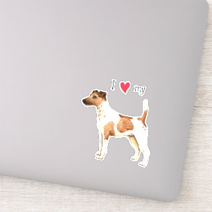 Adesivo Eu adoro meu suave pé-suave, terrier vinil Sticke
