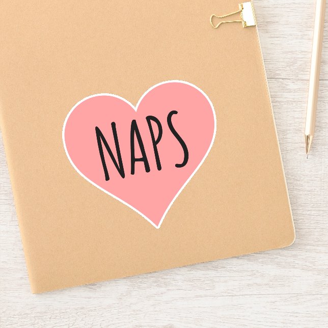 Adesivo Eu Adoro Naps - Naps Heart (Notebook)