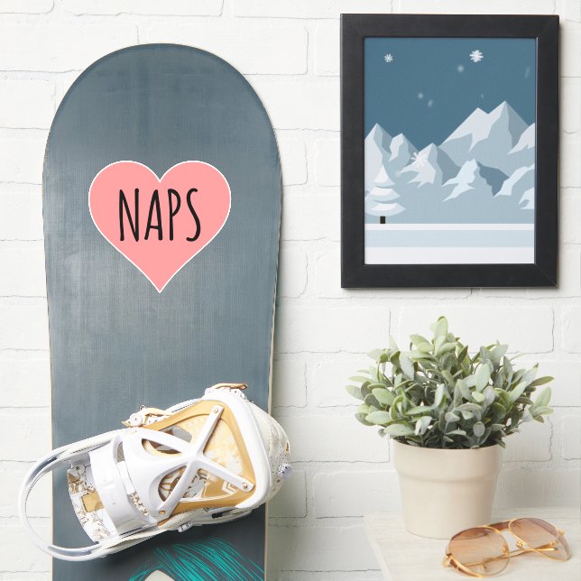 Adesivo Eu Adoro Naps - Naps Heart (Prancha de snowboard)