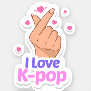Adesivo Eu adoro o coração do dedo do Kpop