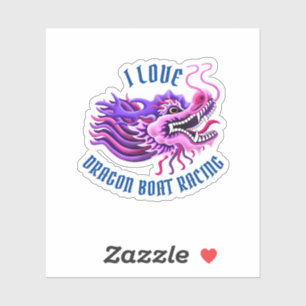 Adesivo Eu adoro o logotipo rosa da corrida de barcos do d