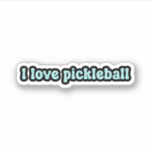 Eu adoro picleball Blue Retro Text