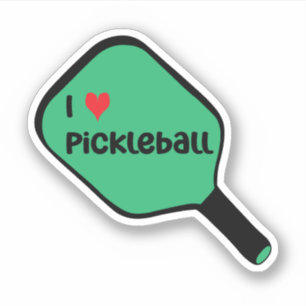 Adesivo Eu adoro picleball Text em Green Pickleball Paddle