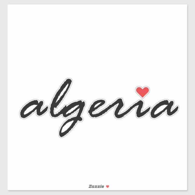 Adesivo Eu amo a Argélia (Folha)