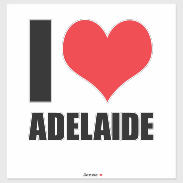 Adesivo Eu amo Adelaide (Folha)