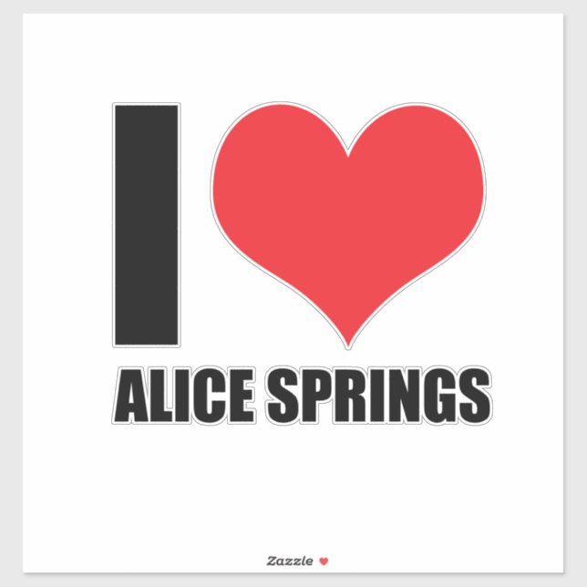 Adesivo Eu amo Alice Springs (Folha)
