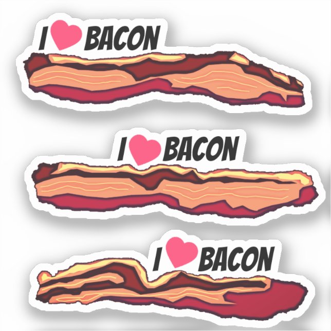 Adesivo Eu Amo Bacon (Frente)