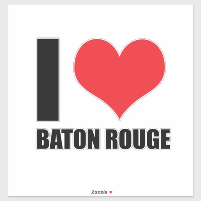 Adesivo Eu amo Baton Rouge (Folha)