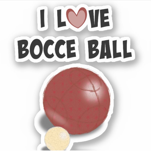 Adesivo Eu Amo Bola de Bocce (Frente)