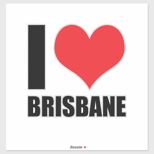 Adesivo Eu amo Brisbane (Folha)