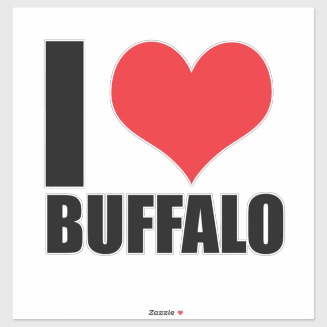 Adesivo Eu amo Buffalo (Folha)