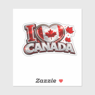Adesivo Eu Amo Canadá Fã de Futebol Patriótico   Canadense
