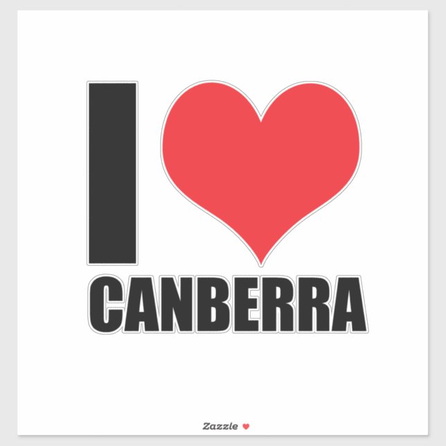 Adesivo Eu amo Canberra (Folha)