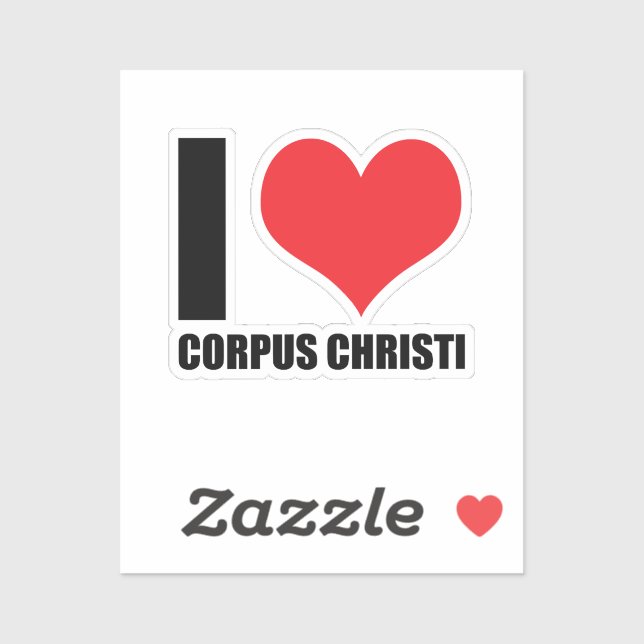 Adesivo Eu amo Corpus Christi (Folha)