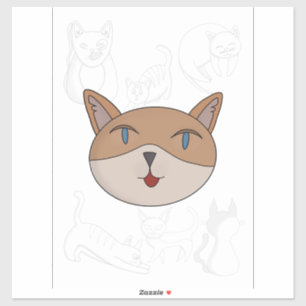 Adesivo Eu amo gatos