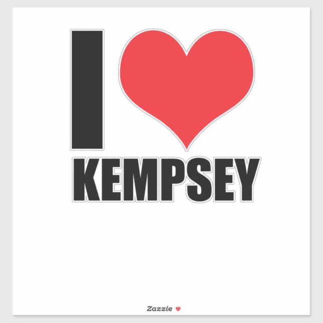 Adesivo Eu amo Kempsey (Folha)