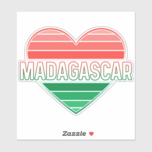 Adesivo Eu amo Madagascar, coração malgaxe