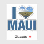 Adesivo Eu Amo Maui Hawaii<br><div class="desc">Eu adoro o adesivo Maui Hawaii com uma fotografia fofa em forma de coração do oceano havaiano azul e montanhas verdes. Belas águas costeiras me fazem feliz nas férias de verão. Design de fotografia bonitinha com moinhos de vento em uma colina.</div>