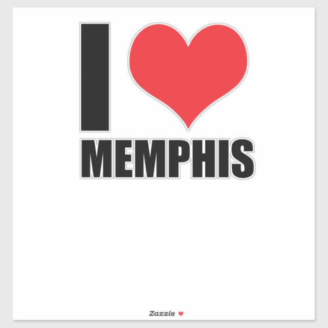 Adesivo Eu amo Memphis (Folha)