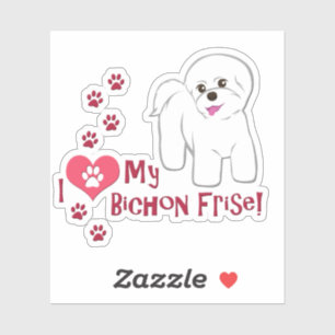 Adesivo Eu Amo Meu Bichon Frise!