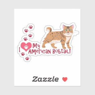 Adesivo Eu Amo Meu Bobtail Americano!
