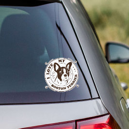 Adesivo Eu Amo Meu Boston Terrier Vinyl