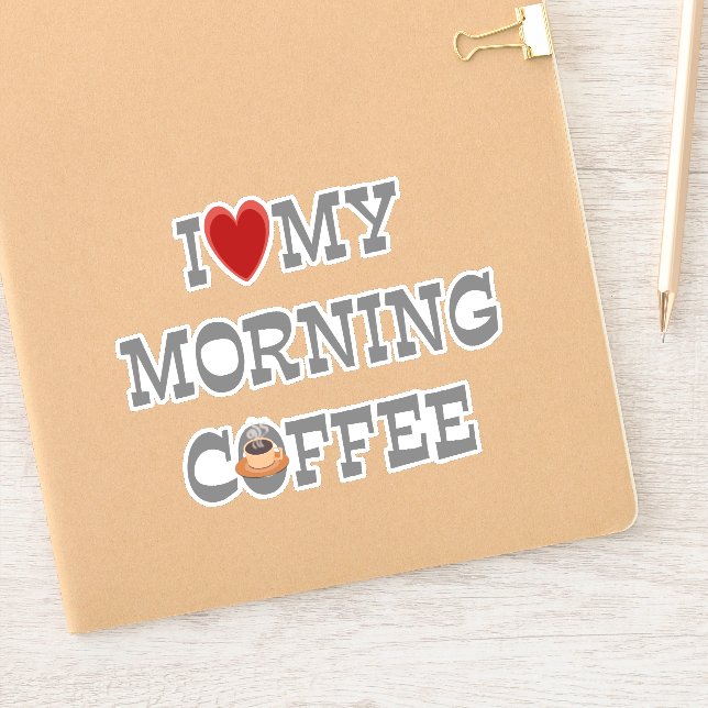 Adesivo Eu Amo Meu Café Da Manhã (Notebook)