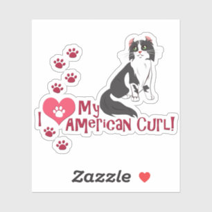 Adesivo Eu Amo Meu Curl Americano!