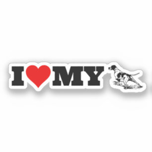 Adesivo Eu Amo Meu English Pointer