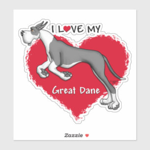 Adesivo Eu amo meu envoltório great dane