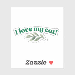 Adesivo Eu Amo Meu Gato