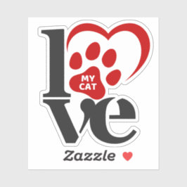 Adesivo Eu Amo Meu Gato