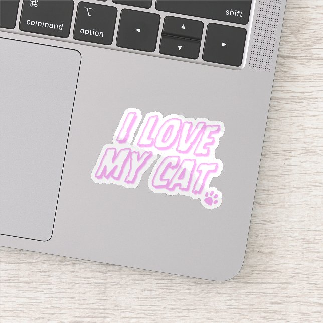 Adesivo Eu Amo Meu Gato (Detalhe)
