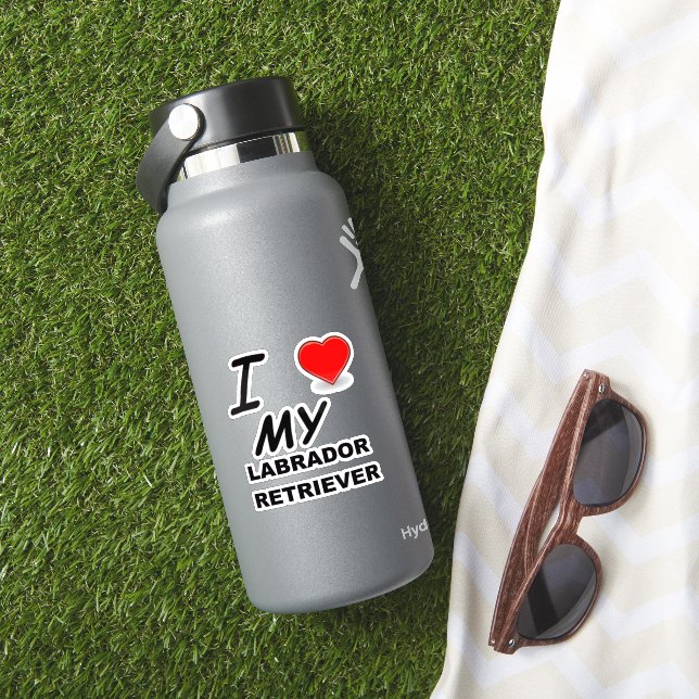 Adesivo Eu Amo Meu Labrador Retriever (HydroFlask Insitu)