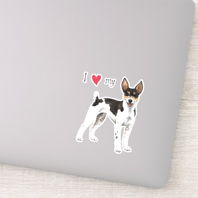 Adesivo Eu amo meu Rat Terrier Vinyl Sticker (Detalhe)