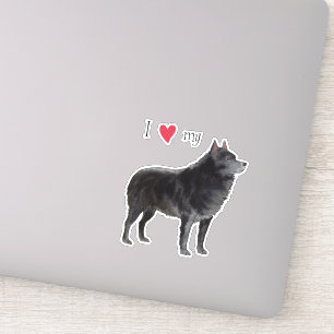 Adesivo Eu amo meu Schipperke Vinyl Sticker