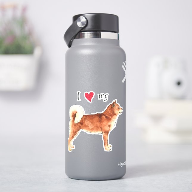 Adesivo Eu amo meu Shiba Inu Vinyl Sticker (HidroFlask)