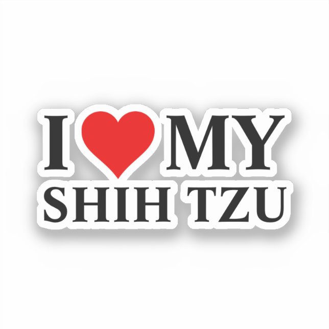 Adesivo Eu amo meu Shih Tzu (Frente)