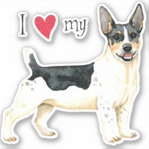 Adesivo Eu amo meu Ursinho Roosevelt Terrier Vinyl Sticker