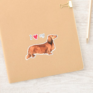 Adesivo Eu amo meu velho Dachshund Vinyl Sticker