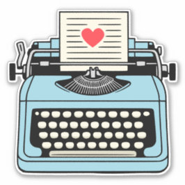 Adesivo Eu amo minha máquina de escrever