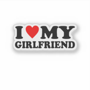 Adesivo Eu Amo Minha Namorada - Design Clássico de Coração