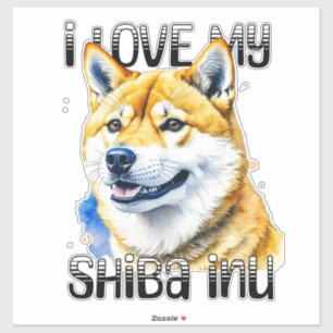 Adesivo Eu Amo Minha Shiba Inu Proprietário do cão