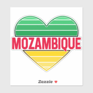 Adesivo Eu Amo Moçambique, Coração Mozambicano